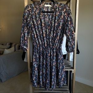 Lush black& multicolored speckle flouncy dress